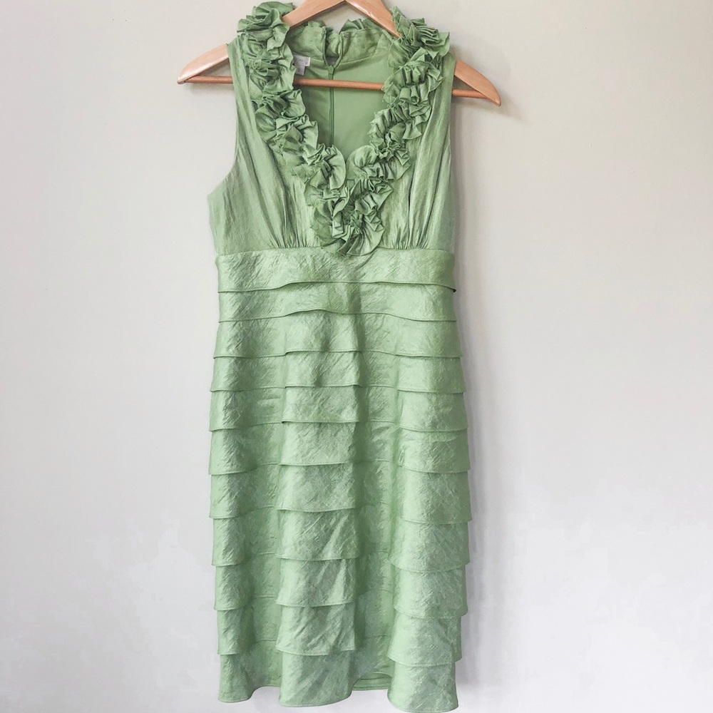 London Times Ruffled Formal Dress